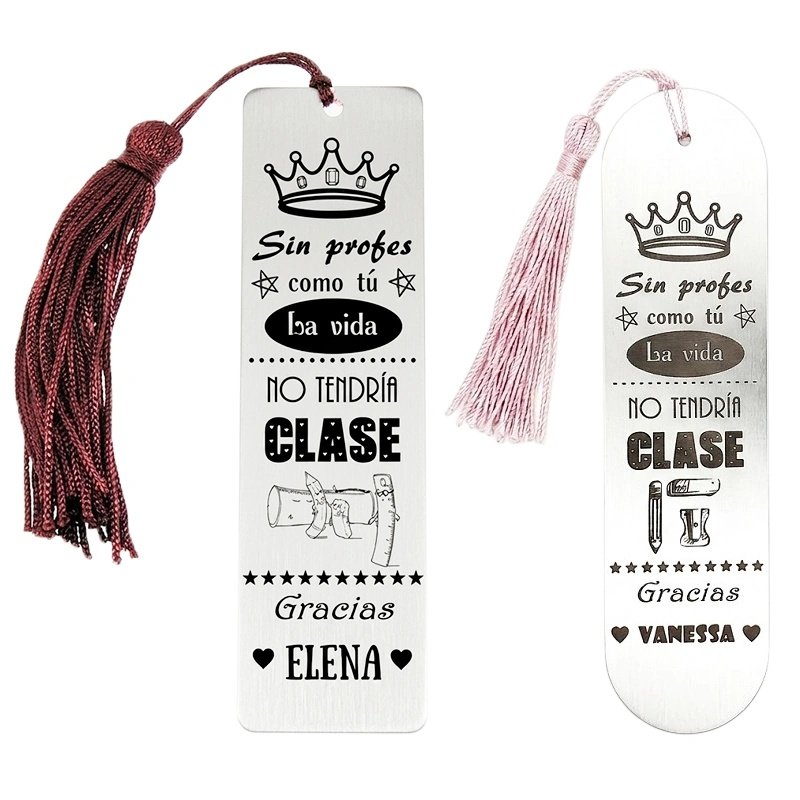MARCAPÁGINAS PERSONALIZADO CON NOMBRE PARA PROFESORES