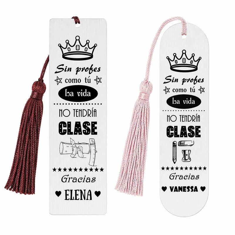 MARCAPÁGINAS PERSONALIZADO CON NOMBRE PARA PROFESORES