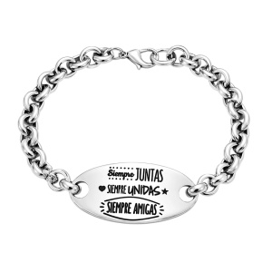 PULSERA ZAMAK PLATA PERSONALIZADA