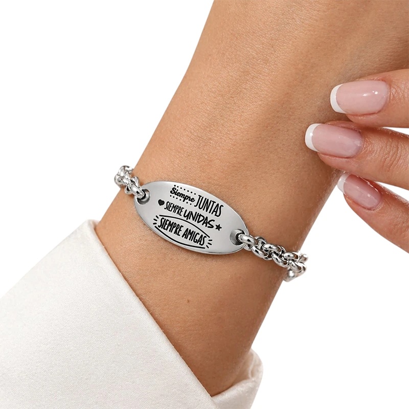 PULSERA ZAMAK PLATA PERSONALIZADA