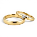 ALIANZAS ACERO Y TUNGSTENO CON ORO AMARILLO MODELO "AIRE"