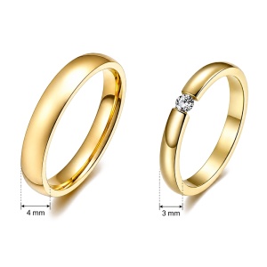 ALIANZAS ACERO Y TUNGSTENO CON ORO AMARILLO MODELO "AIRE"