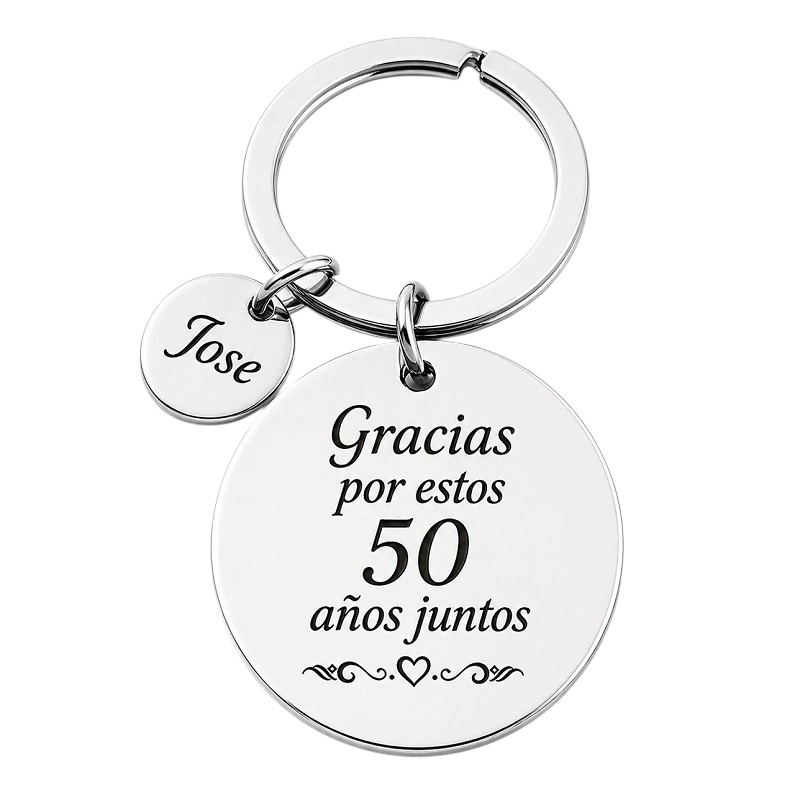 LLAVERO PERSONALIZADO DOS CHAPAS, ACERO INOX