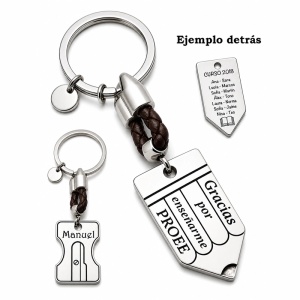 LLAVERO PARA PROFESORES PERSONALIZADO, CON SACAPUNTAS Ó LÁPIZ