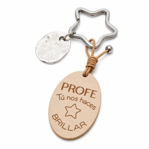 LLAVERO PERSONALIZADO PROFES MADERA