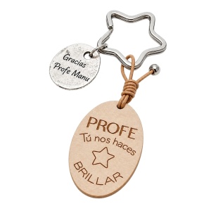 LLAVERO PERSONALIZADO PROFES MADERA