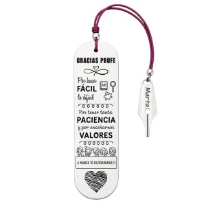MARCAPÁGINAS PERSONALIZADO PROFES, ACERO