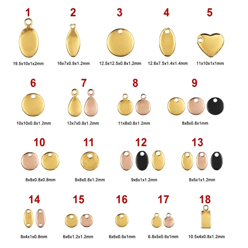 MINI ETIQUETAS PERSONALIZADAS PARA JOYERÍA ACERO Y ORO