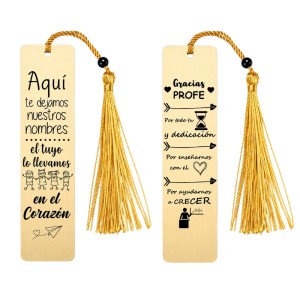 MARCAPÁGINAS PERSONALIZADO DORADO
