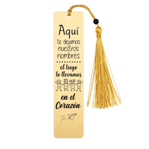 MARCAPÁGINAS PERSONALIZADO DORADO