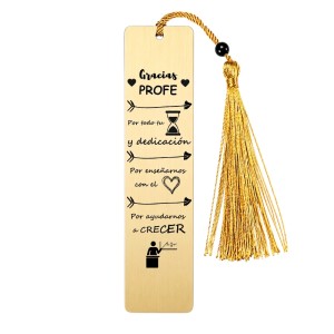 MARCAPÁGINAS PERSONALIZADO DORADO