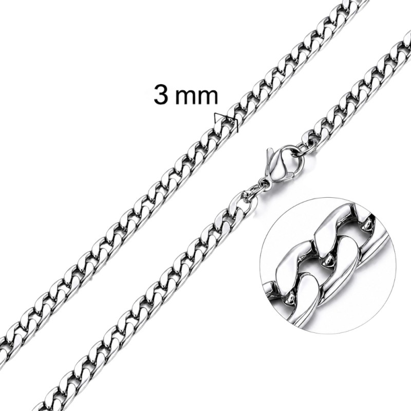 CADENA BARBADA 3 mm ANCHO, ACERO INOX