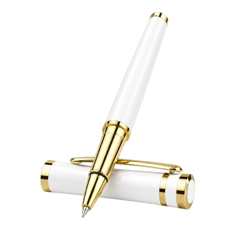 BOLÍGRAFO PERSONALIZADO BLANCO Y DORADO