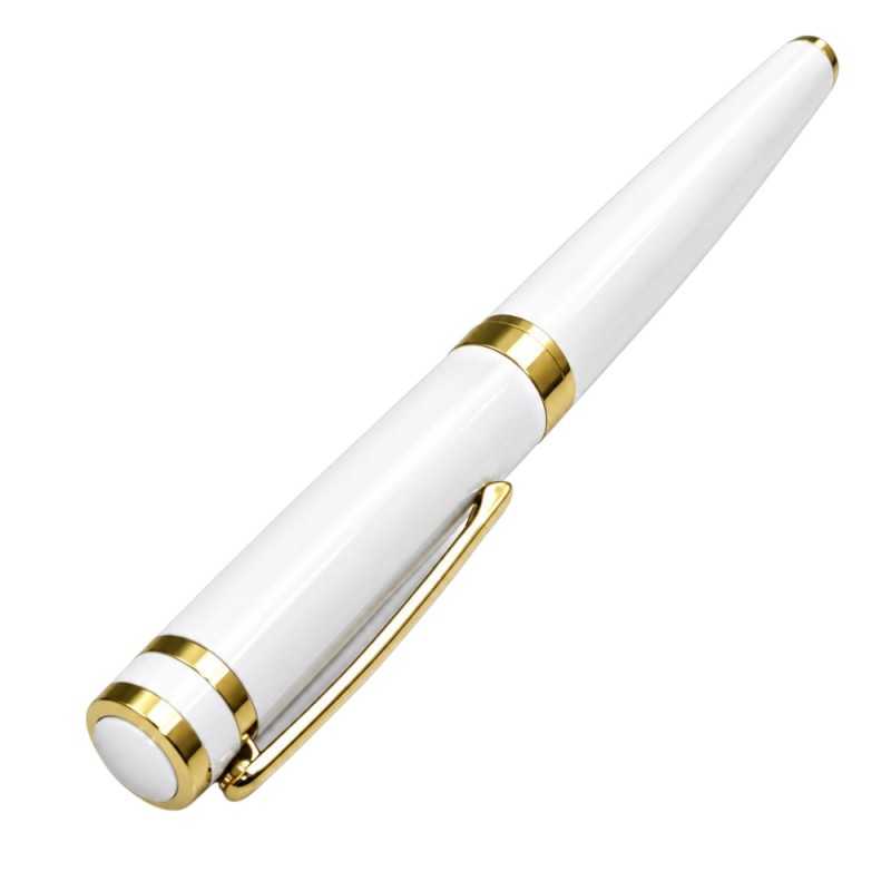 BOLÍGRAFO PERSONALIZADO BLANCO Y DORADO
