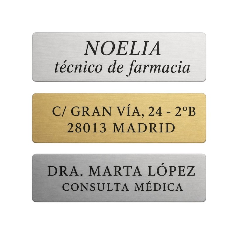 PLACA PERSONALIZADA BUZONES PUERTAS Y DESPACHOS