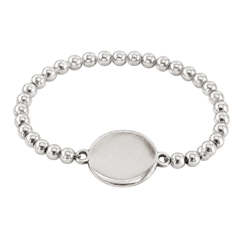 PULSERA BOLAS CON CHAPA PERSONALIZADA