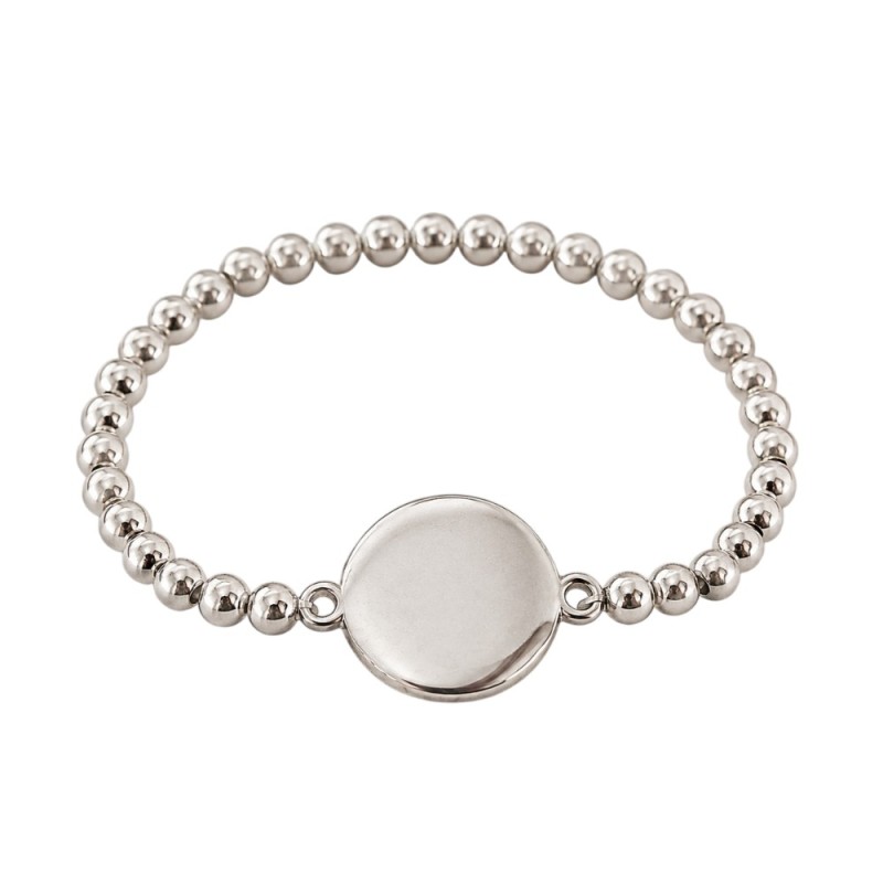 PULSERA BOLAS CON CHAPA PERSONALIZADA