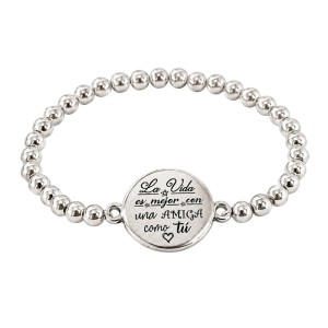 PULSERA BOLAS CON CHAPA PERSONALIZADA