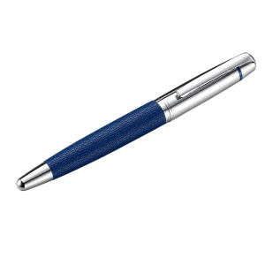 BOLÍGRAFO PLATEADO Y AZUL PERSONALIZADO