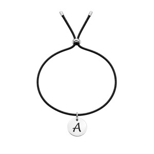 PULSERA CORDÓN CON CHAPA DE PLATA PERSONALIZADA