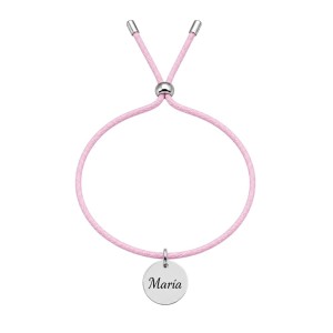 PULSERA CORDÓN CON CHAPA DE PLATA PERSONALIZADA