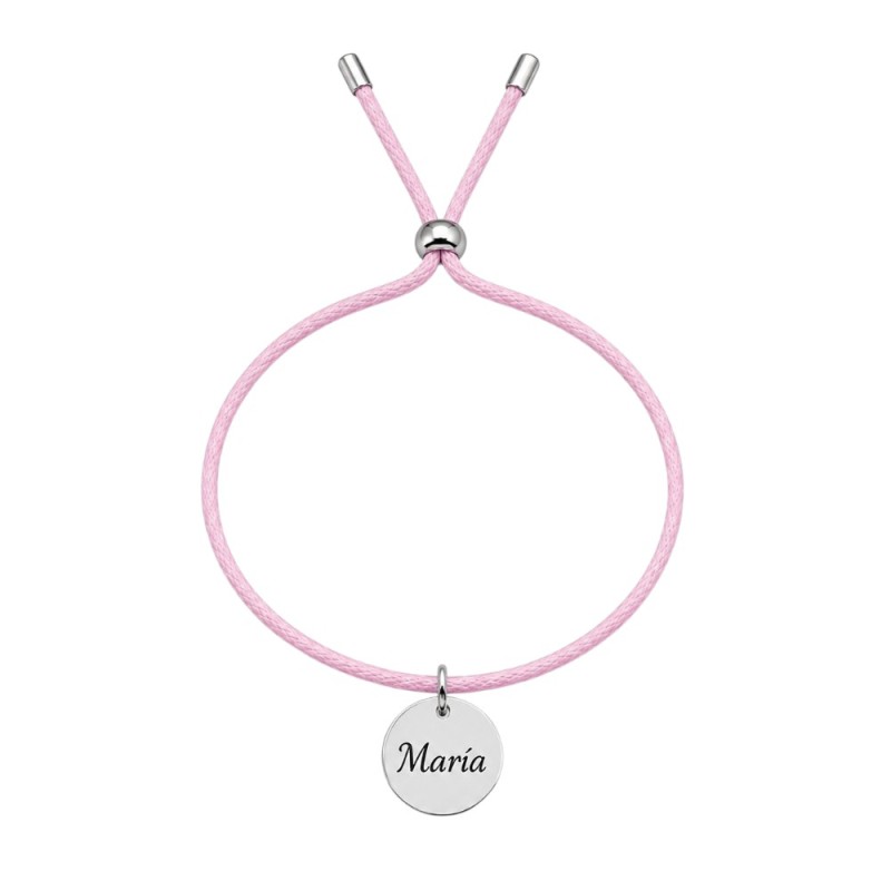 PULSERA CORDÓN CON CHAPA DE PLATA PERSONALIZADA