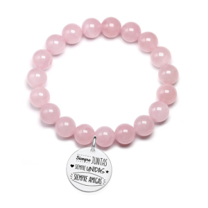 Pulsera personalizada piedras naturales | Chapa plata de ley