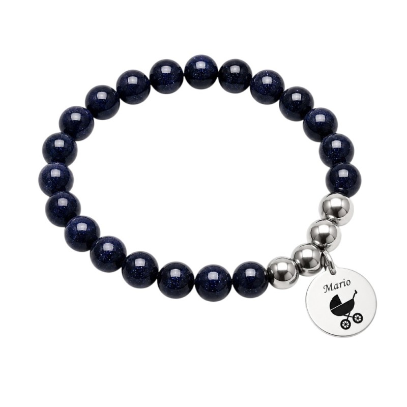 PULSERA PERSONALIZADA PIEDRAS NATURALES Y PLATA DE LEY