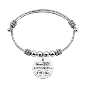 PULSERA NUDOS CORREDIZOS PERSONALIZADA, PLATA DE LEY