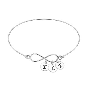 PULSERA INFINITO CON MEDALLITAS, PLATA DE LEY 925