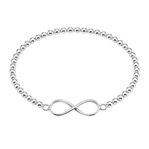 PULSERA INFINITO BOLAS PLATA DE LEY 925