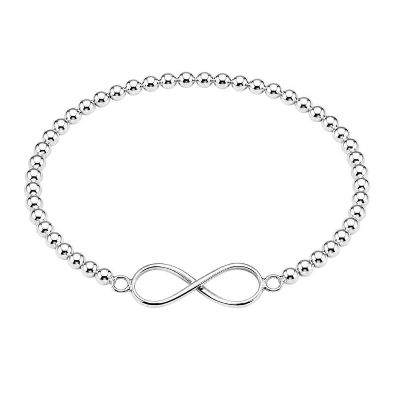 PULSERA INFINITO BOLAS PLATA DE LEY 925