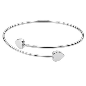 PULSERA ABIERTA CORAZONES PLATA DE LEY 925