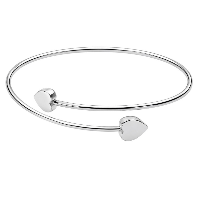 PULSERA ABIERTA CORAZONES PLATA DE LEY 925