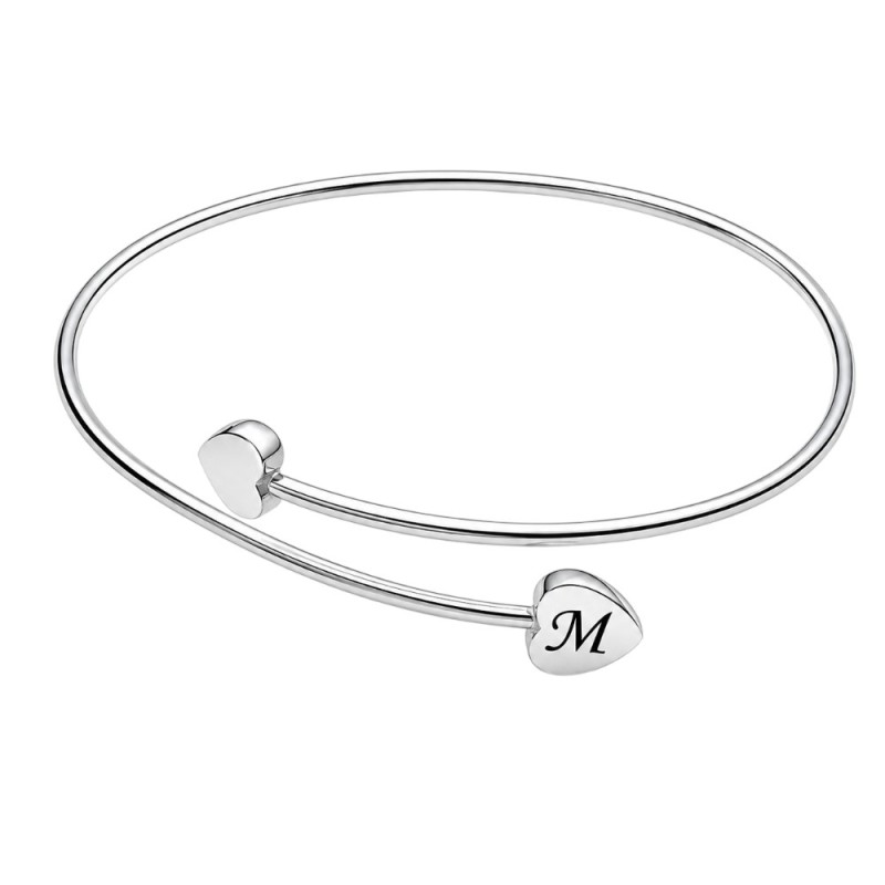 PULSERA ABIERTA CORAZONES PLATA DE LEY 925