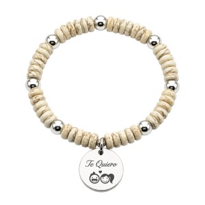 PULSERA JASPES CON CHAPA PERSONALIZADA PLATA DE LEY