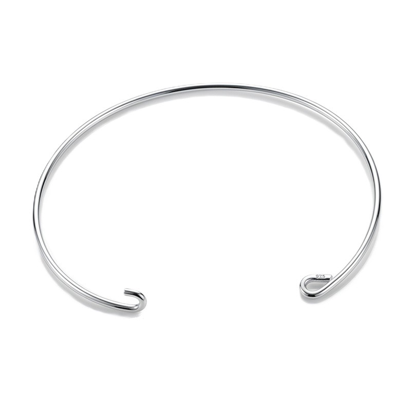 PULSERA HILO PLATA DE LEY CON CHAPA OVALADA PARA GRABAR