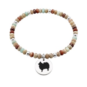 PULSERA JASPE COLORES Y MEDALLA EN PLATA DE LEY