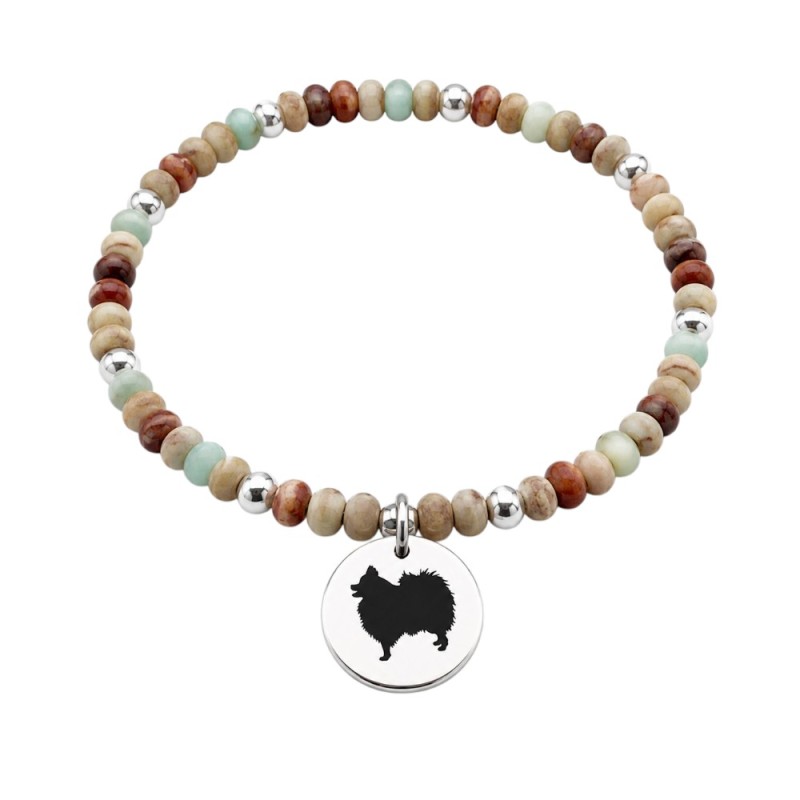 PULSERA JASPE COLORES Y MEDALLA EN PLATA DE LEY