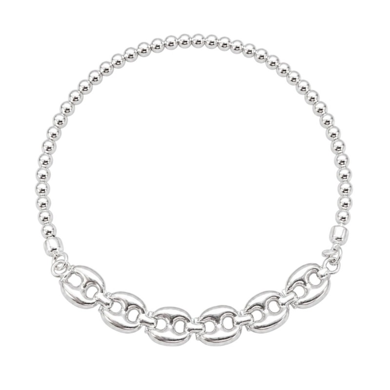PULSERA CALABROTES Y BOLAS PLATA DE LEY