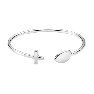 PULSERA PLATA CRUZ CORAZÓN AJUSTABLE