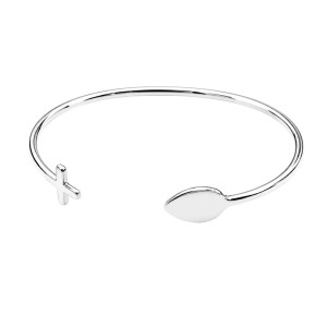 PULSERA PLATA CRUZ CORAZÓN AJUSTABLE