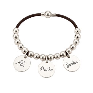 PULSERA PERSONALIZADA CON MEDALLAS GRABADAS