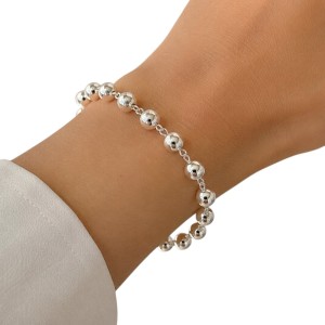PULSERA BOLAS MACIZAS PLATA DE LEY 8 MM