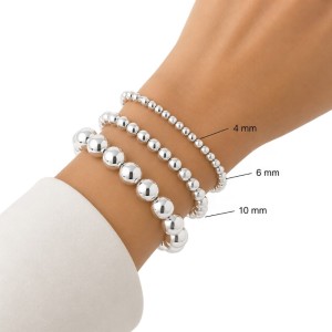 PULSERA BOLAS PLATA DE LEY, VARIOS TAMAÑOS