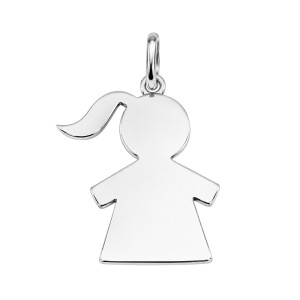 COLGANTE NIÑA GRANDE PLATA PERSONALIZADO