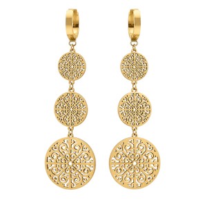 Pendientes largos filigrana dorados