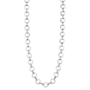 collar largo círculos plateados