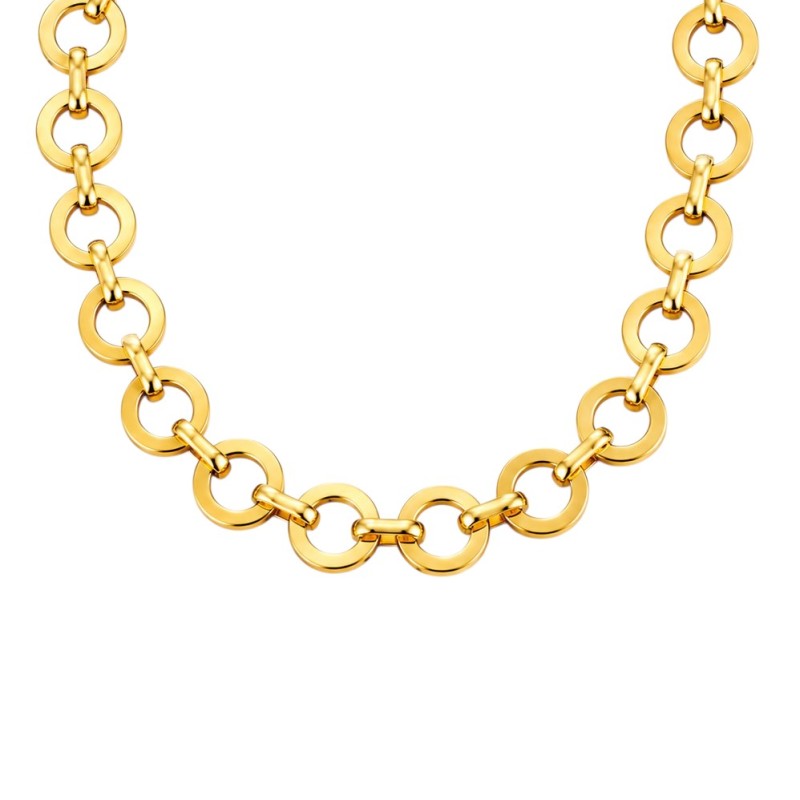 COLLAR LARGO CÍRCULOS DORADOS ALTA CALIDAD