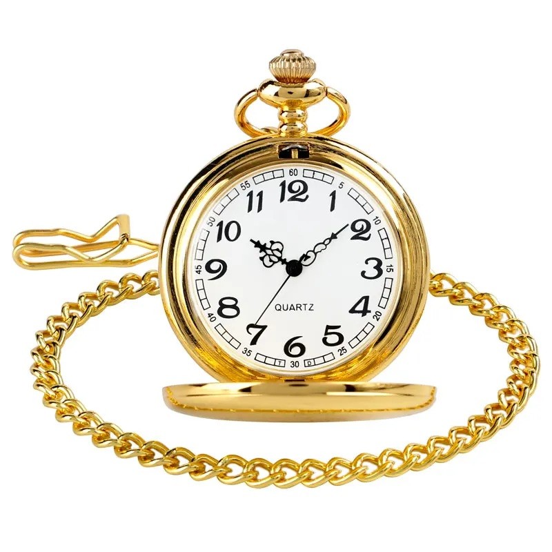 RELOJ DE BOLSILLO DORADO CLÁSICO PARA GRABAR